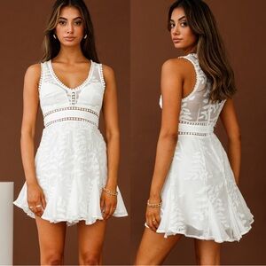 Selfie Leslie Glorious Day Thick Strap Godet Hem Embroidery Dress